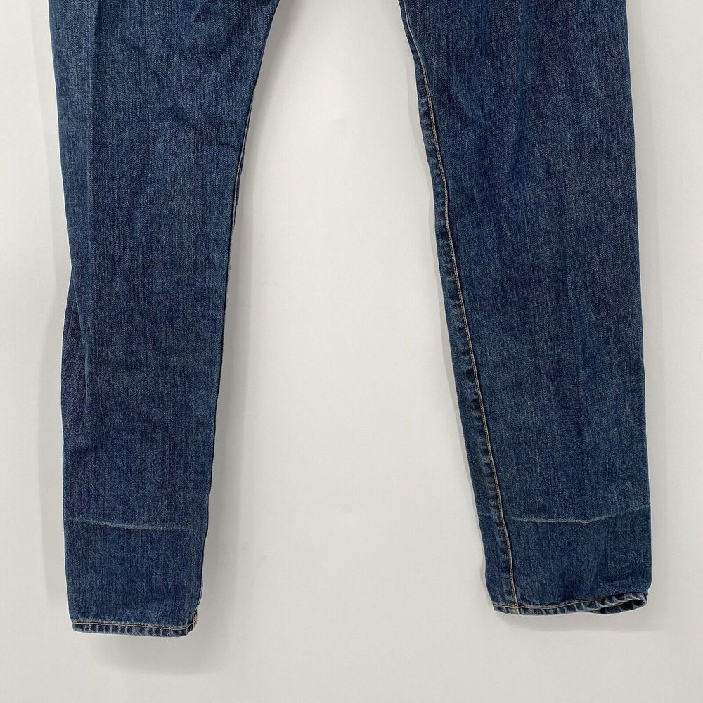 Rag & Bone Men's 31 Standard Issue Worn Blue Denim Button Fly Straight Leg Jeans - Picture 5 of 7